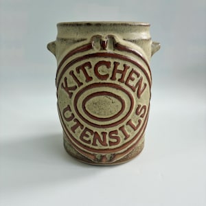 Vintage Tremar Pottery Kitchen Utensils Stoneware Jar