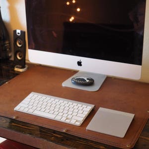 Almohadilla de escritorio de cuero, Blotter de escritorio de cuero, Decoración de oficina de alfombrilla de ratón hecha a mano, Almohadilla de escritura de escritorio, Alfombrilla de oficina protectora de escritorio, Accesorios de escritorio,