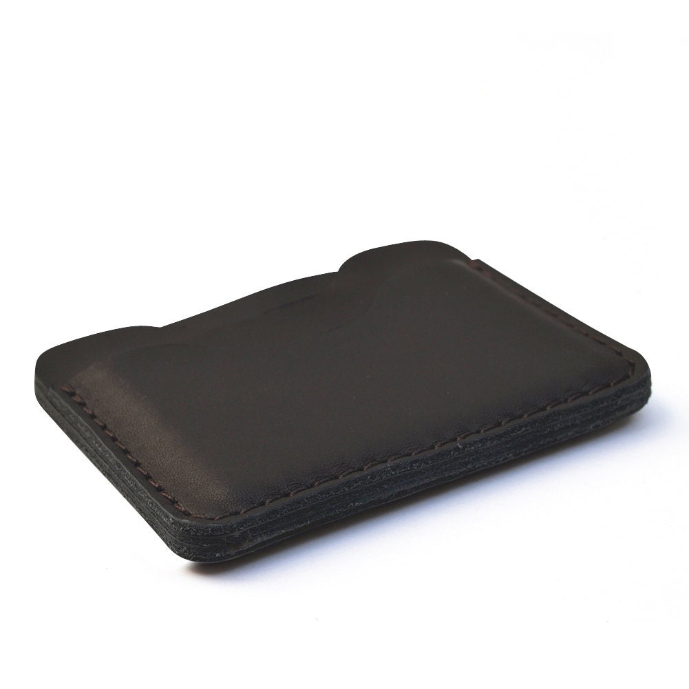 Leather ID Wallet Identification Card Wallet Mens Minimalist | Etsy