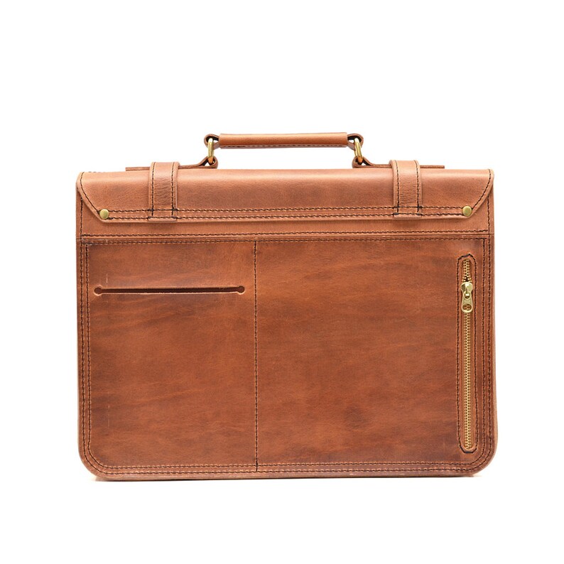 Businessman Leather Briefcase & Laptop Bag Mens Vintage Etsy