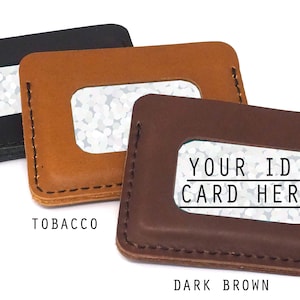 Cartera de identificación de cuero, Cartera de tarjeta de identificación, Cartera minimalista para hombre Cartera de bolsillo frontal de cuero, Cartera delgada para hombre Titular de la tarjeta Titular de la identificación