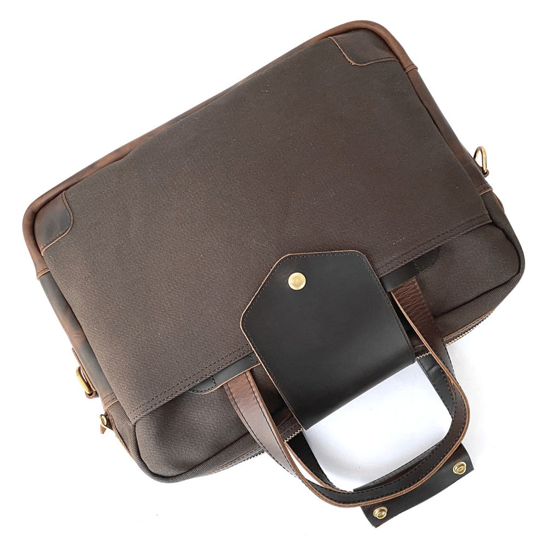 Explorer Briefcase Canvas Briefcase Canvas & Leather Etsy