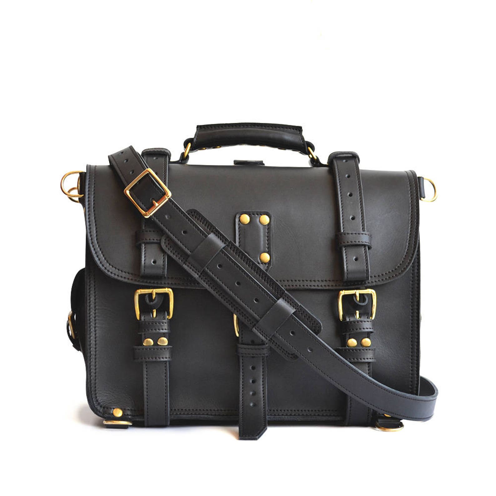 Heavy Duty Leather Messenger Bag Men Veg Tan Leather Etsy