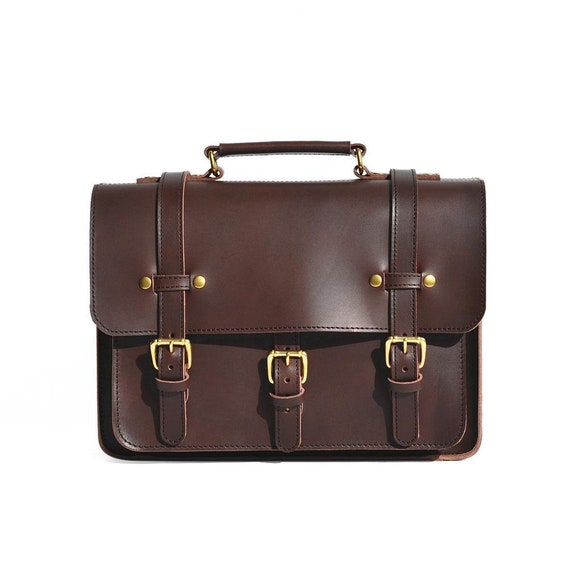 Malet n de cuero para hombre de negocios Cartera de cuero para