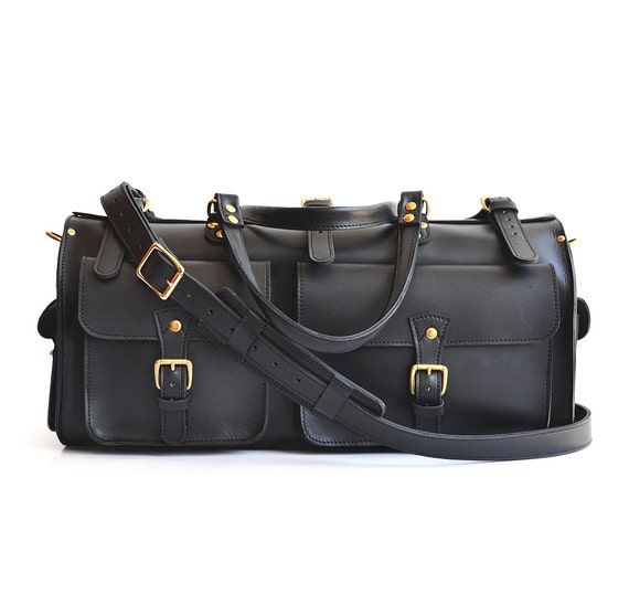 etsy leather duffle bag