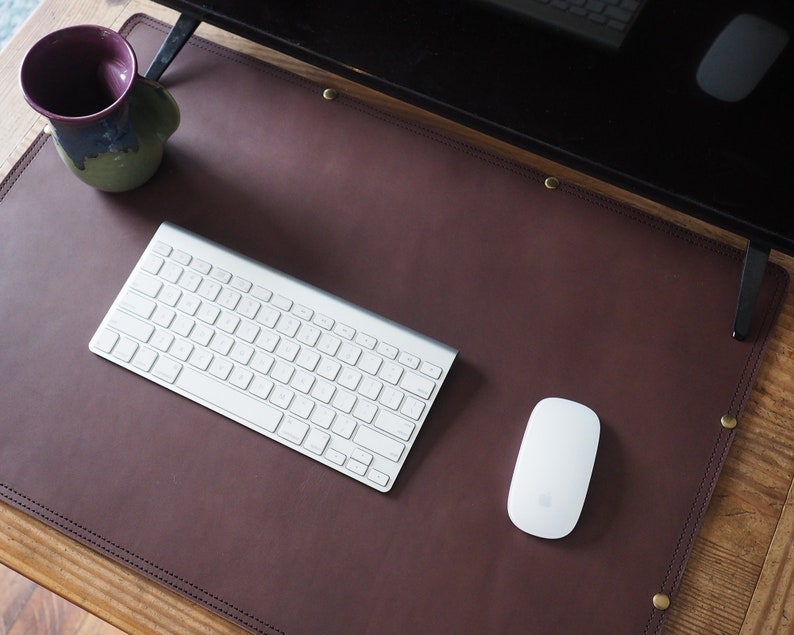 Leather Desk Pad, Leather Desk Blotter, Handmade Mouse Pad Office Decor, Desktop Writing Pad, Desk Protector Office Mat, Desk Accessories, image 2