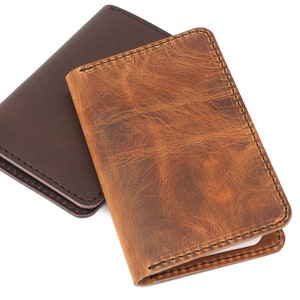 Couverture de carnet de notes en cuir et porte-passeport, couverture de carnet en cuir Moleskine avec porte-stylo en cuir marron, cadeau de Noël pour papa