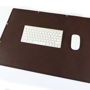 Lederen bureaupad, lederen bureaublotter, handgemaakte muismat kantoordecor, desktop schrijfblok, bureaubeschermer kantoormat, bureauaccessoires, afbeelding 6