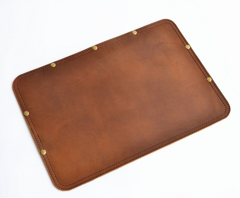 SMALL TAN Leather Desk Pad Leather Desk Blotter Handmade Etsy