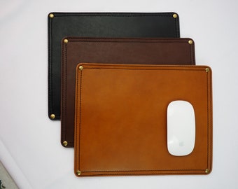 Leather Mouse Pad, Brown Veg Tan Leather Mousepad, Leather Desk Pad, Black Mouse Pad, Desk Mat, Table Mat