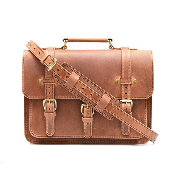 mens vintage leather laptop bag