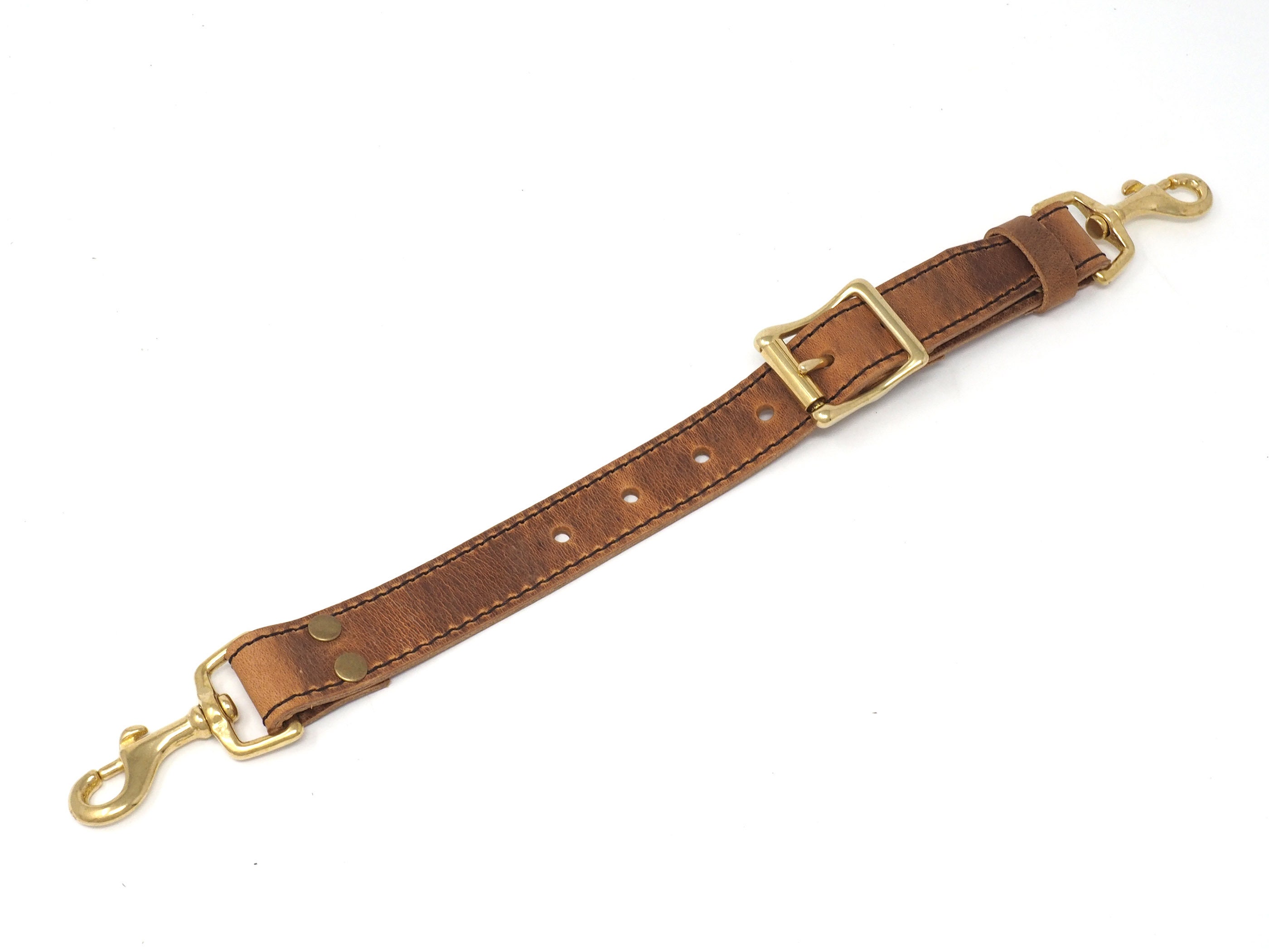 Adjustable brown leather purse strap - Land & Kamp