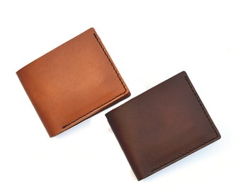 Classic Mens Leather Wallet Bifold for Men, Brown Leather Cash Wallet, Groomsmen Gift for Men, Black Card Wallet Gift for Him