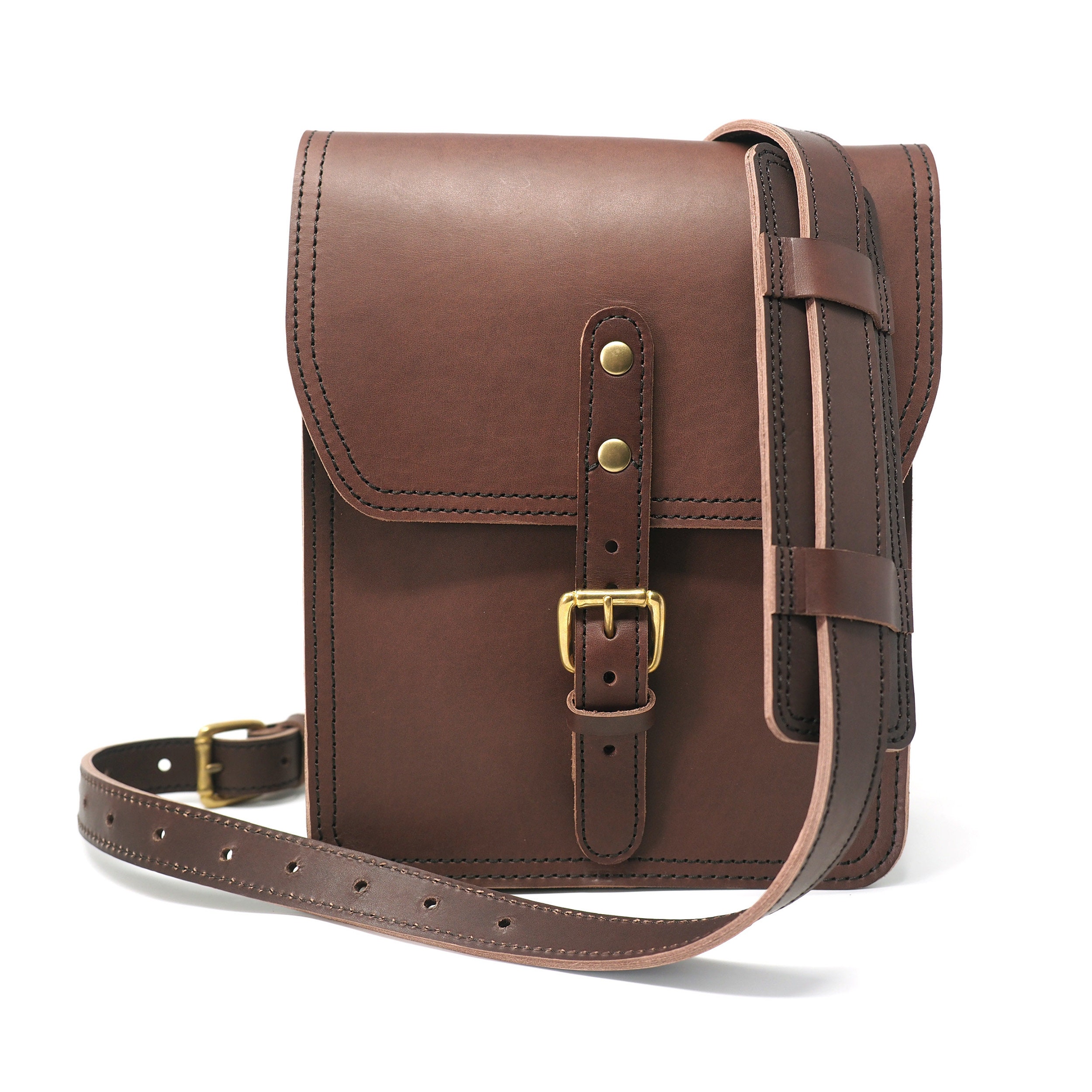small leather satchel mens
