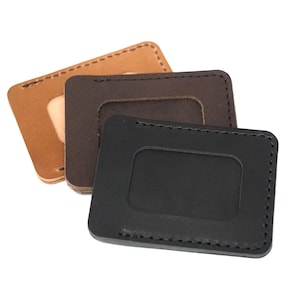 Billetera de identificación minimalista - Billetera de bolsillo frontal de cuero delgado para hombres - Billetera de identificación de estudiante para hombres y mujeres - Estuche de tarjeta de ventana mínima