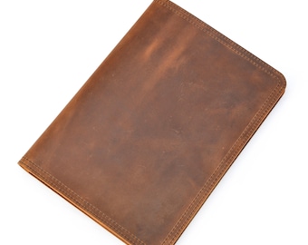 Executive Leather Portfolio | Veg Tan Leather Portfolio | Organizer Padfolio Folder | Business Portfolio iPad Case with Pen Holder
