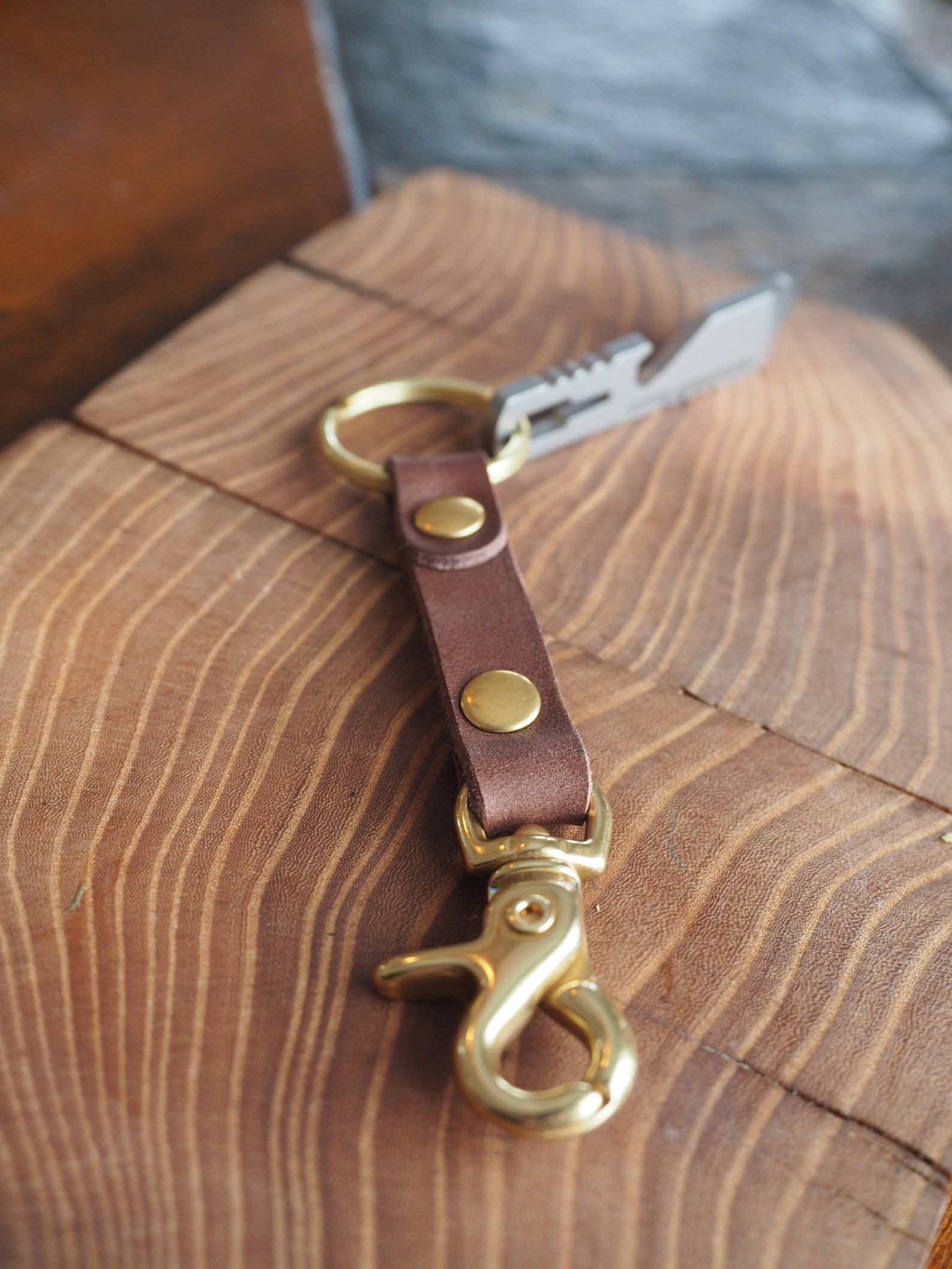 Mens Leather Keychain Leather Keyring for Men Leather Key Etsy