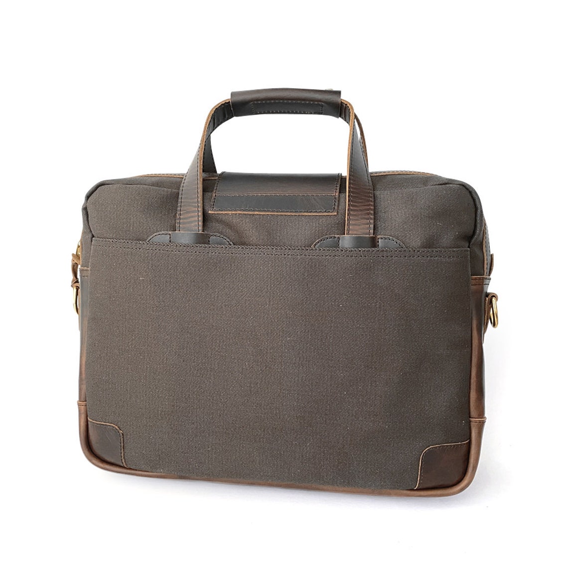 Explorer Briefcase Canvas Briefcase Canvas & Leather Etsy