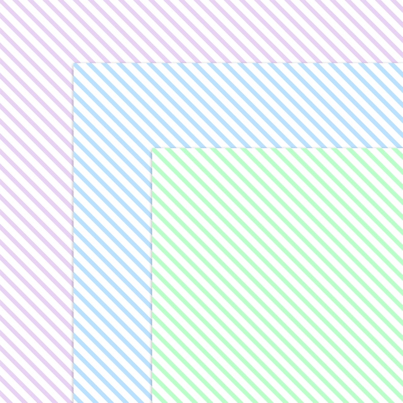 Stripes Digital Paper Set Pastel Colors Thin Lines Paper Pack - Etsy