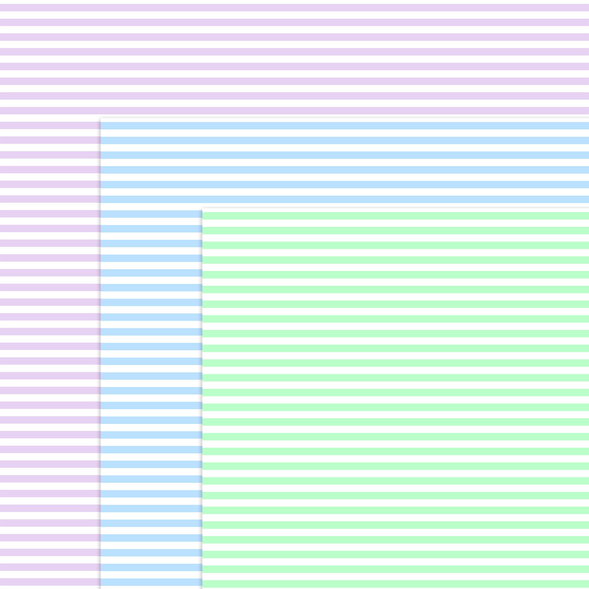 Stripes Digital Paper Set Pastel Colors Thin Lines Paper Pack Seamless ...