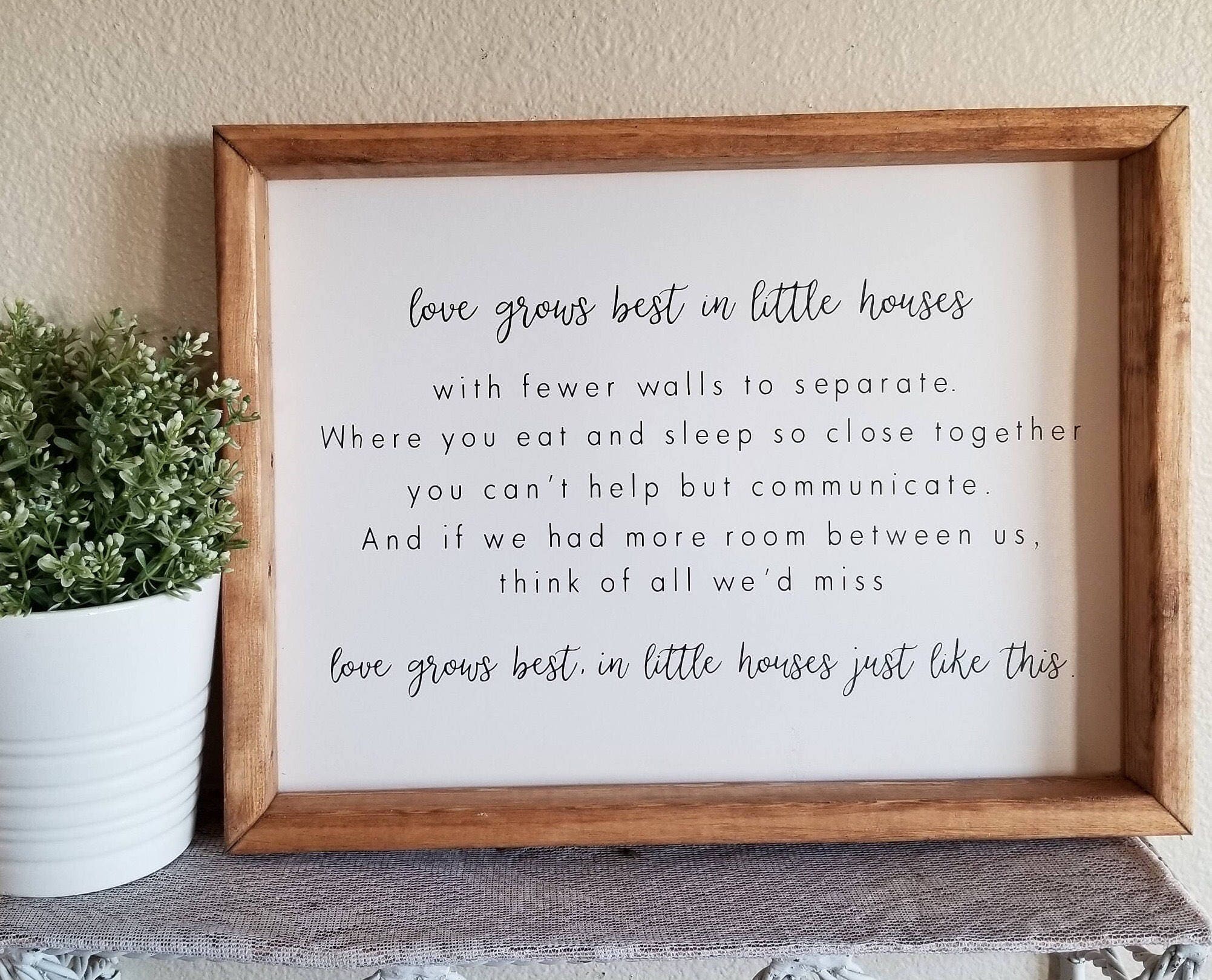 Love Grows Best In Little Houses Farmhouse Decor Christmas Etsy