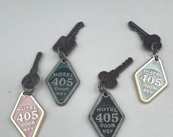 Charms from the Explorer Series, Motel Room Keys, Room 405, All Uniquely Different & Nostalgic