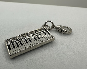 Enamel Musical Keyboard Charm with Silver Lobster Clasp