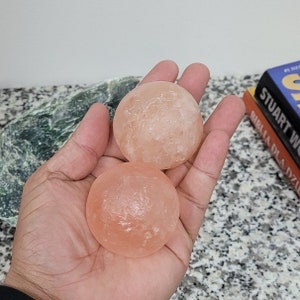 Himalayan Salt Massage Ball, Massage Stone, Body Cleansing Bar, Handmade, hand polished, Pink Salt sphere