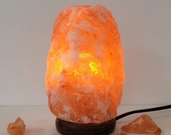 Himalayan Salt Lamp, Authentic Pink Salt, Handmade, Wire and bulb included
