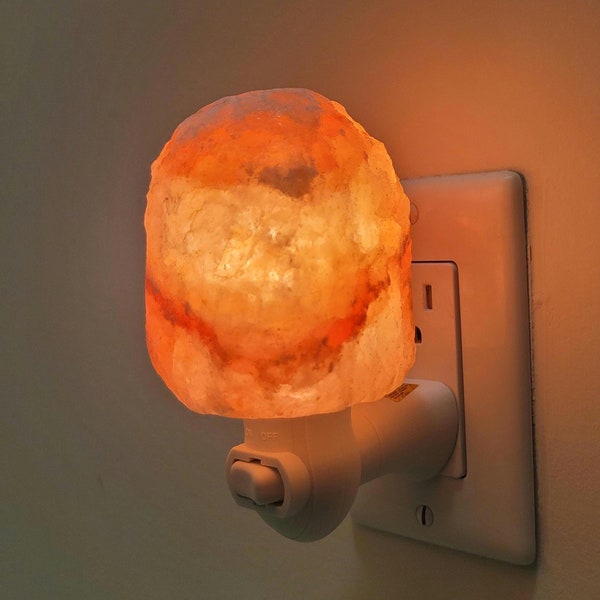 Himalayan Salt Night Light, Authentic Natural Pink Salt Lamp Shade,  Plug and 7 watt bulb included