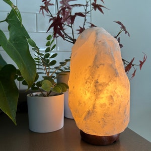XL White Himalayan Salt Lamp  9-11 Lb, Authentic White Himalayan Salt, white salt rock lamp , white Himalayan salt, Handmade, 100% Authentic