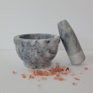 Marble Mortar and Pestle, Gorgeous Hand Made Kitchenware, Herb & Spice Grinder, Essential Giftware, Handmade, food safe material