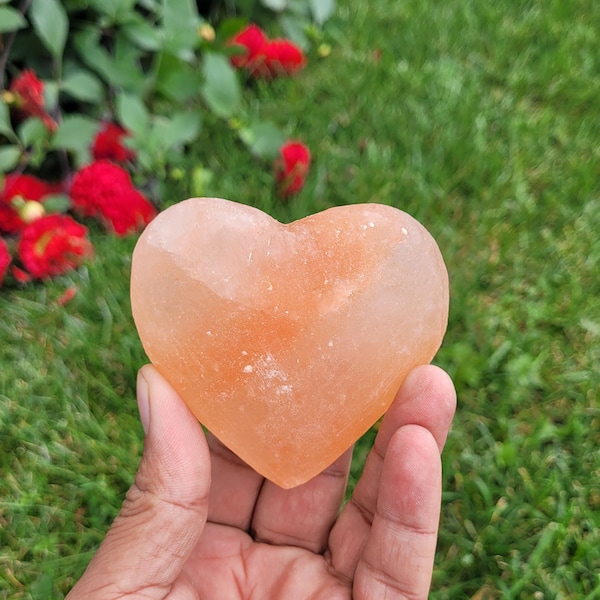 Himalayan Salt Massage Ball Heart,  Body Cleansing Bar, Natural Pink Salt, Hand Crafted and Polished, Massage Stone