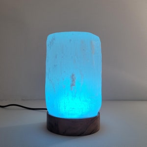 Selenite Cylinder Lamp Selenite Lamp Home Decor Crystal Night Light Selenite Crystal Handmade Lamp, Natural Selenite Authentic
