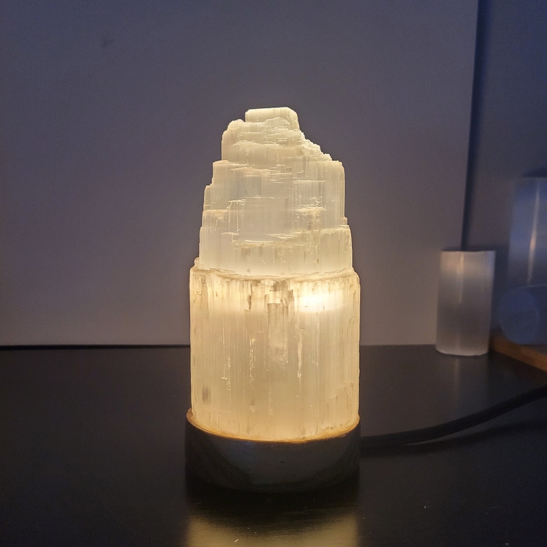 selenite tower lamp