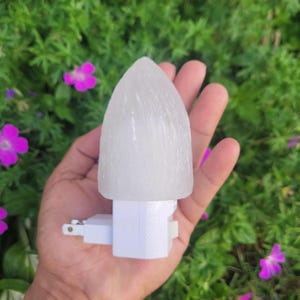 Natural Selenite Night Light, Selenite Crystal Night Lights Shade, UL Approved Plug, Authentic and Handmade nightlight