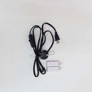 Pu&ograve; includere: Un cavo elettrico nero con una spina, un interruttore in linea e una presa per una lampadina. Sono incluse due lampadine trasparenti.