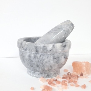 Marble Mortar Pestle set, 4.70 inch Diameter,  Natural Stone, Kitchenware, great tool for grinding herbs , food safe, 100% hand carved
