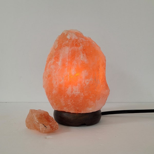 Himalayan Salt Lamp | Mini & Small | Pink  Salt Lamp | 100% Original Natural Rock | Himalayan Mountain Salt | Hand made | Wood Base