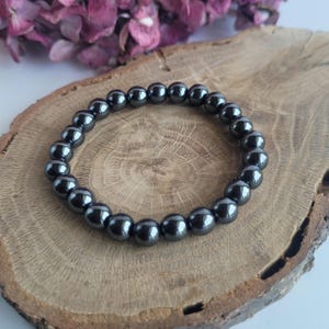 Hematite Crystal Bracelet Authentic 8mm Beads- Positive Protective Grounding Energy