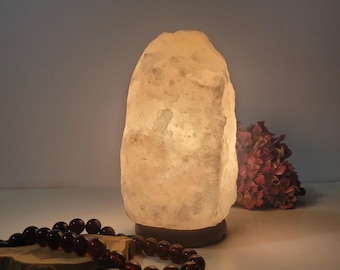 Himalayan Salt Lamp, Authentic Salt White/Gray Crystal Light, Wire and Bulb included