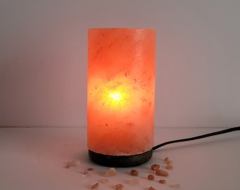 Himalayan Salt Lamp | Authentic Himalayan Salt | Cylinder, Tower, Pillar  | pink salt lamp | table lamp | home gifts | hand made