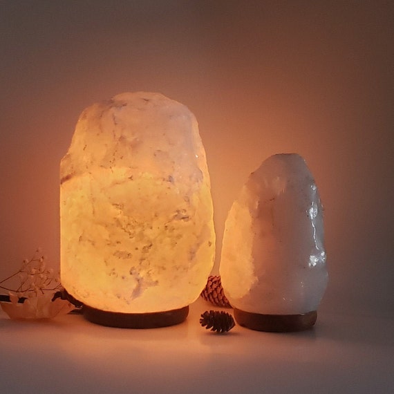 Rare Grey & White Original Pakistani Himalayan Salt Lamp Crystal Rock In Pink 