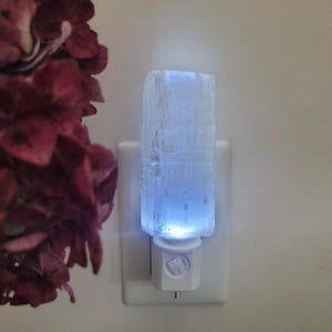 Selenite Crystal Night Light, Selenite Skyscraper, Night Light Kids and Baby Nursery, Authentic Selenite crystal