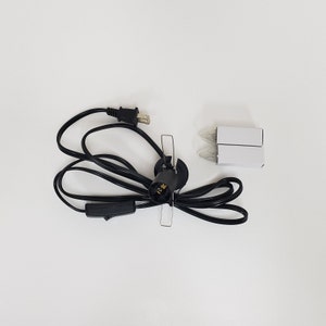 Pu&ograve; includere: Un cavo elettrico nero con una spina, un interruttore in linea e una presa per lampadina. Sono incluse due piccole lampadine trasparenti.