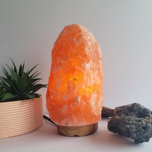 Himalayan Salt Lamp, Pink Salt Lamp, 100% Natural,  Authentic Salt from Himalayan Mountains, Hand Made Salt Lamp, Wood base, Home Decor
