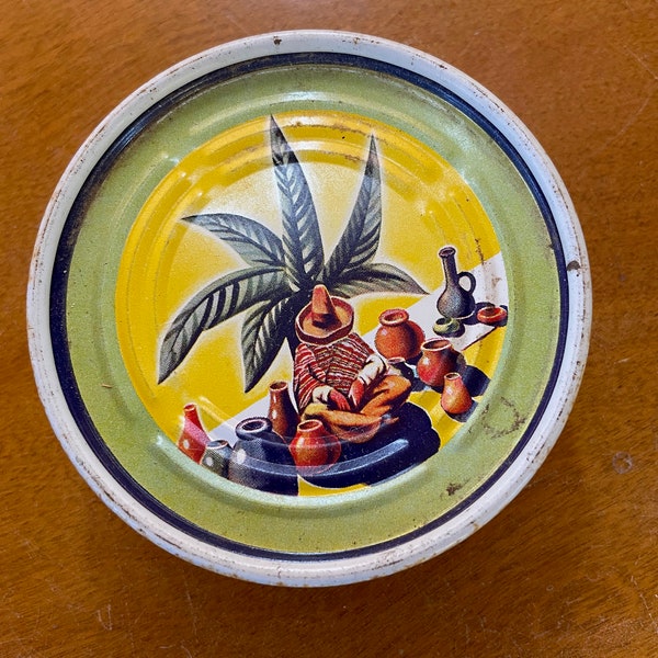Vintage Tin Coasters Mid Century Mexico