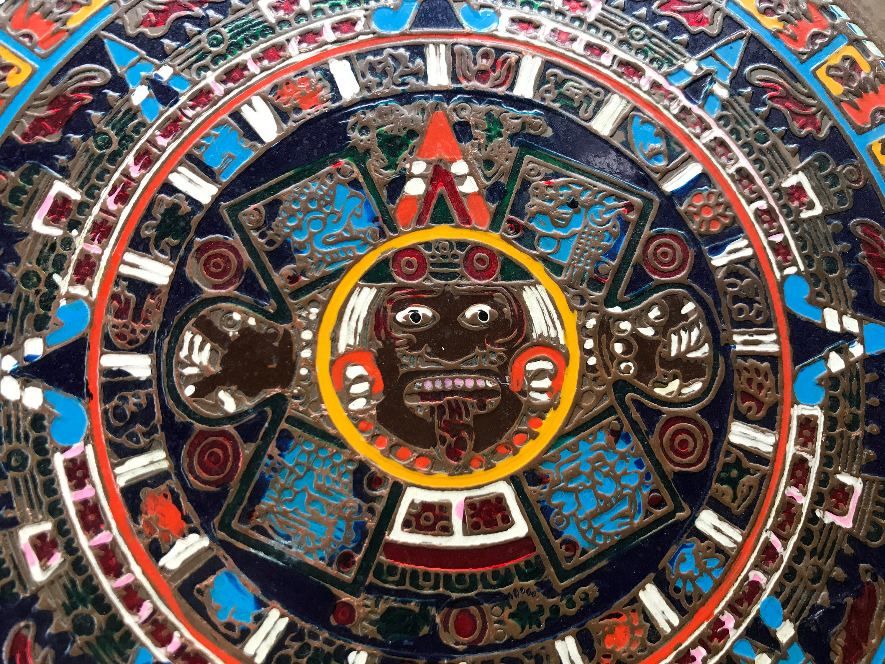 Aztec Calendar Decorative Metal Plate From Mexico Etsy Aztec Calendar Decorative Metal Plate From Mexico Etsy