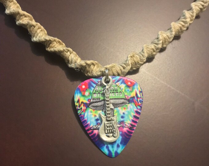Rainydaymacrame Allman Brother Guitar Pick Handmade Hemp Necklace