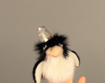 Funny little plush Penguin for finger theater Finger puppet Tiny Penguin for kids